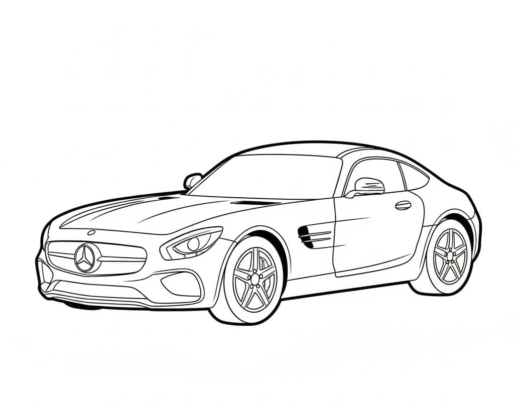 Mercedes luksuscoupé Tegninger til Farvelægning