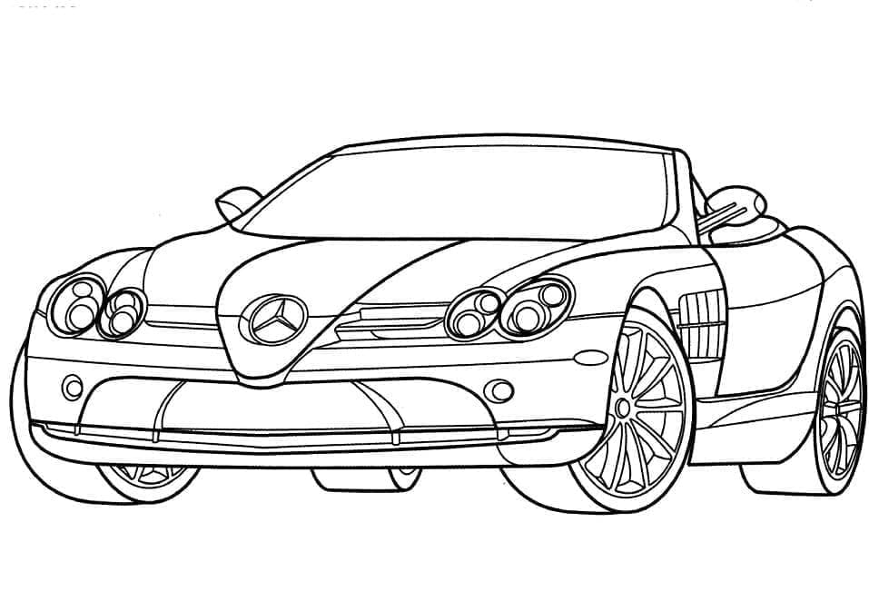 Mercedes SLR McLaren Tegninger til Farvelægning