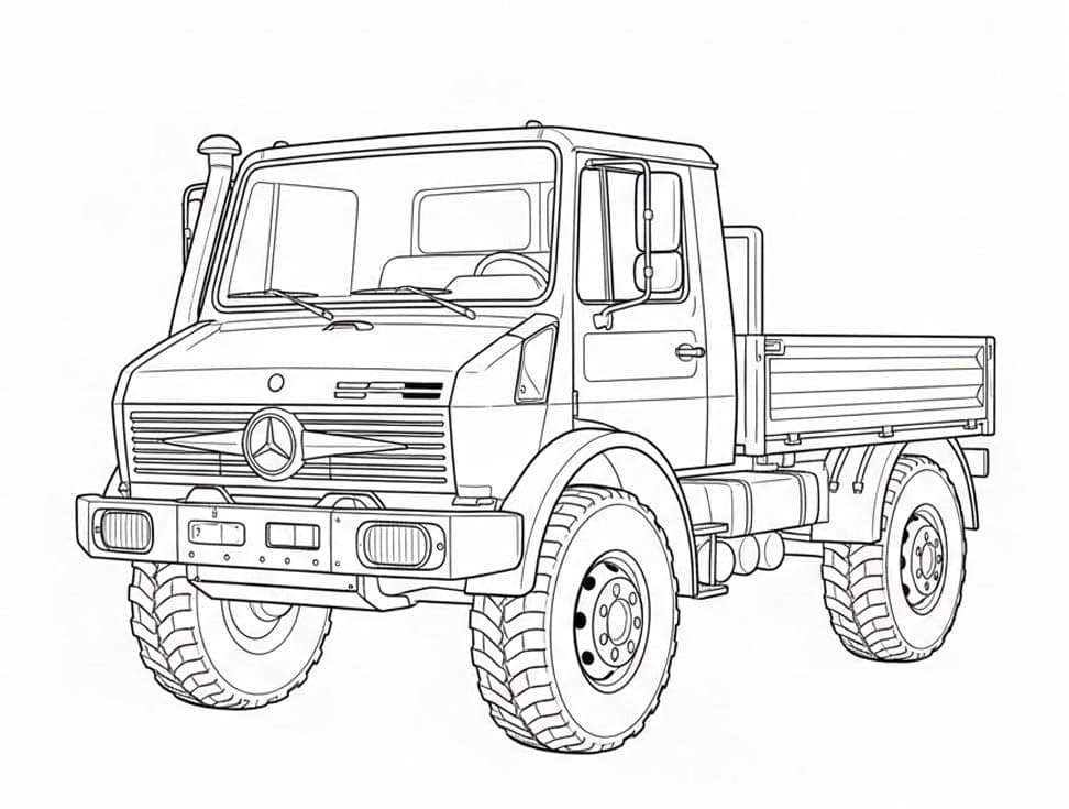Mercedes terrængående lastbil Tegninger til Farvelægning