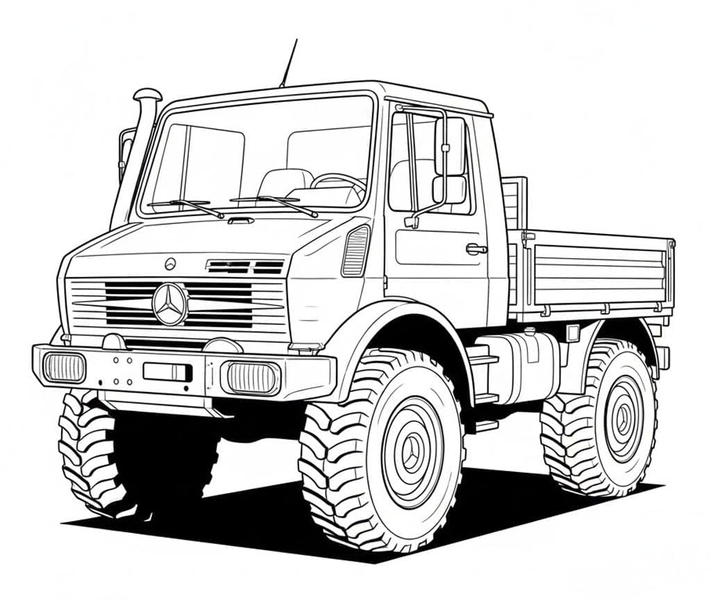 Mercedes Unimog Tegninger til Farvelægning