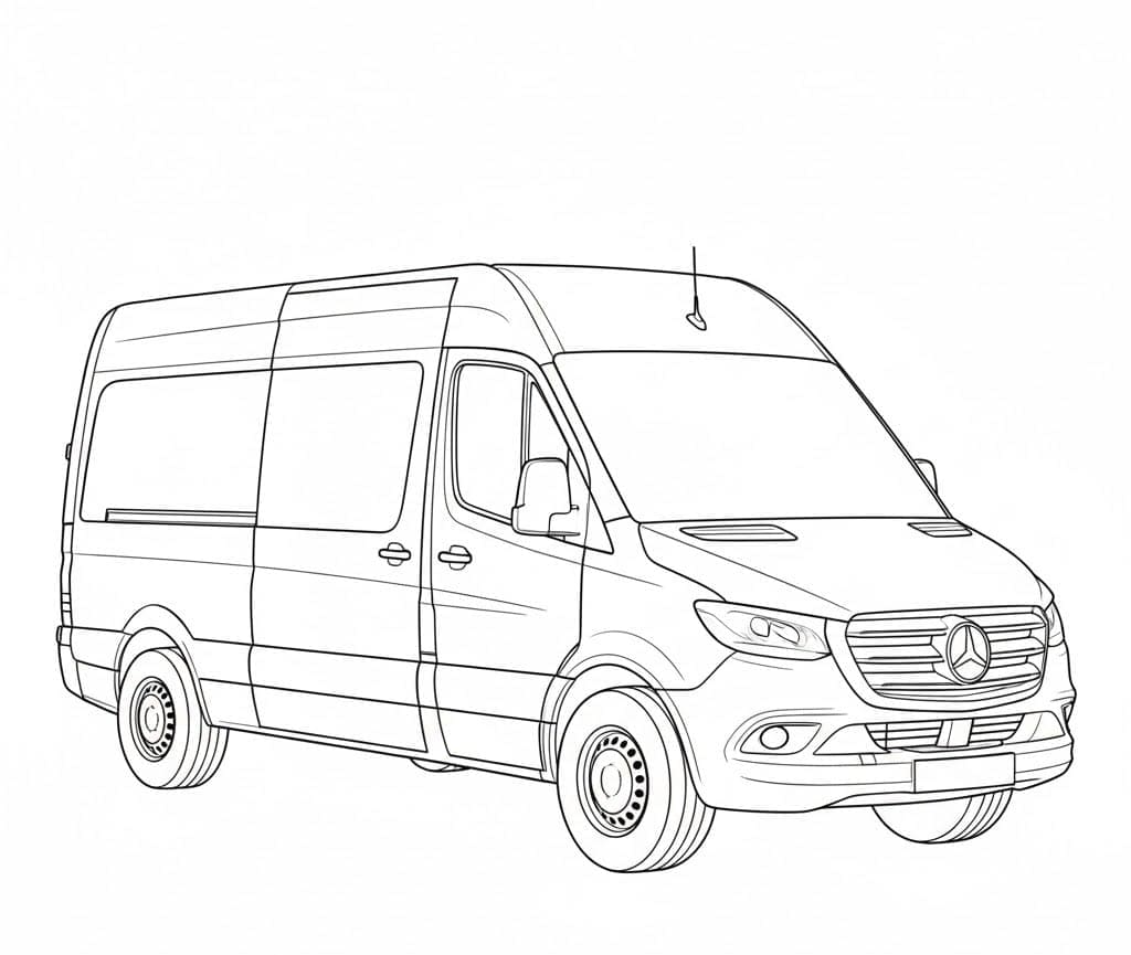 Mercedes varevogn Tegninger til Farvelægning