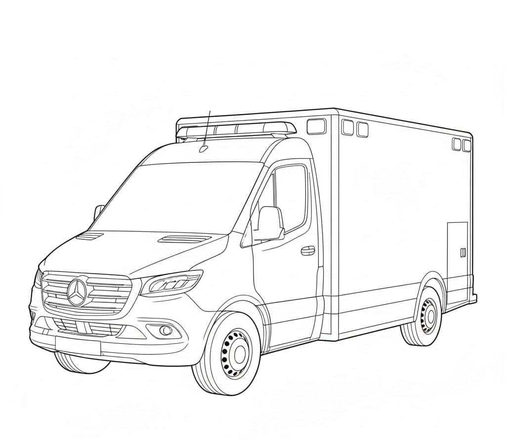 Moderne Mercedes varevogn Tegninger til Farvelægning
