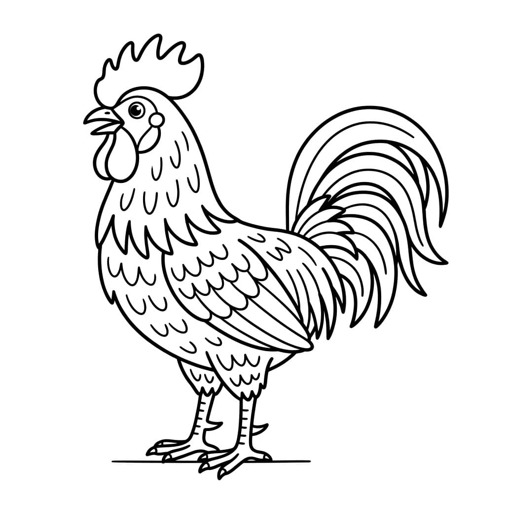 Mønstret hane Tegninger til Farvelægning