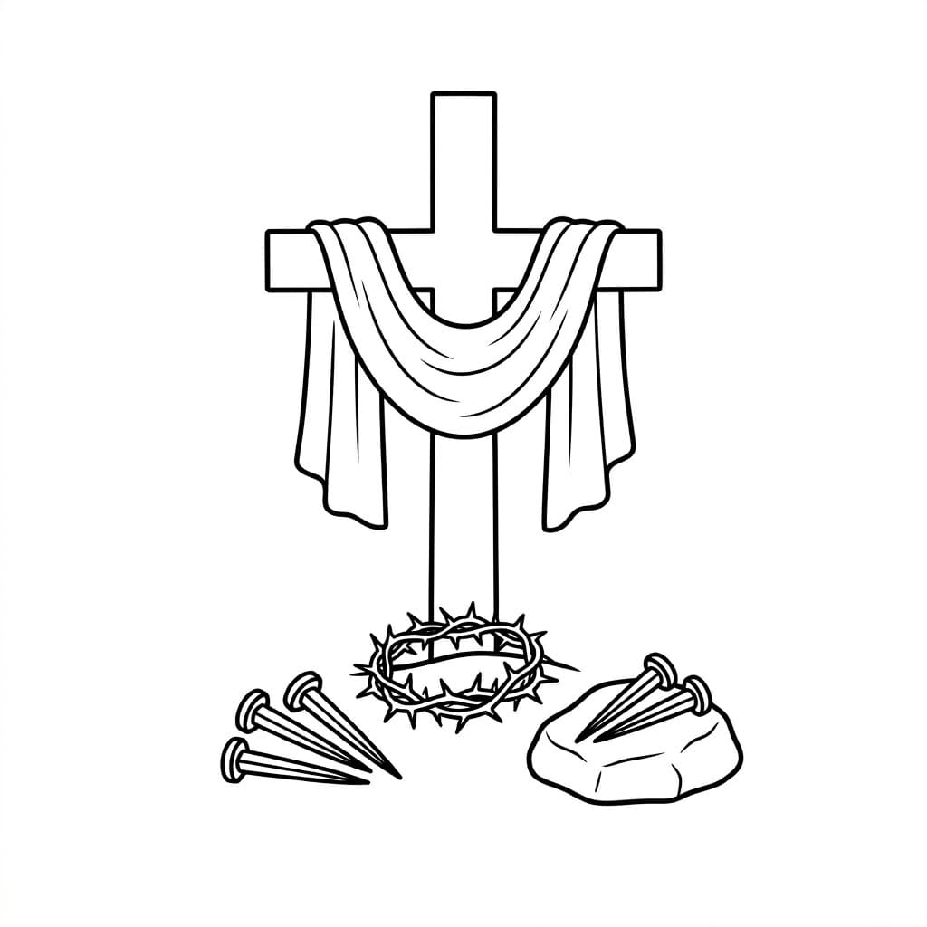 Nemt langfredagskors Tegninger til Farvelægning