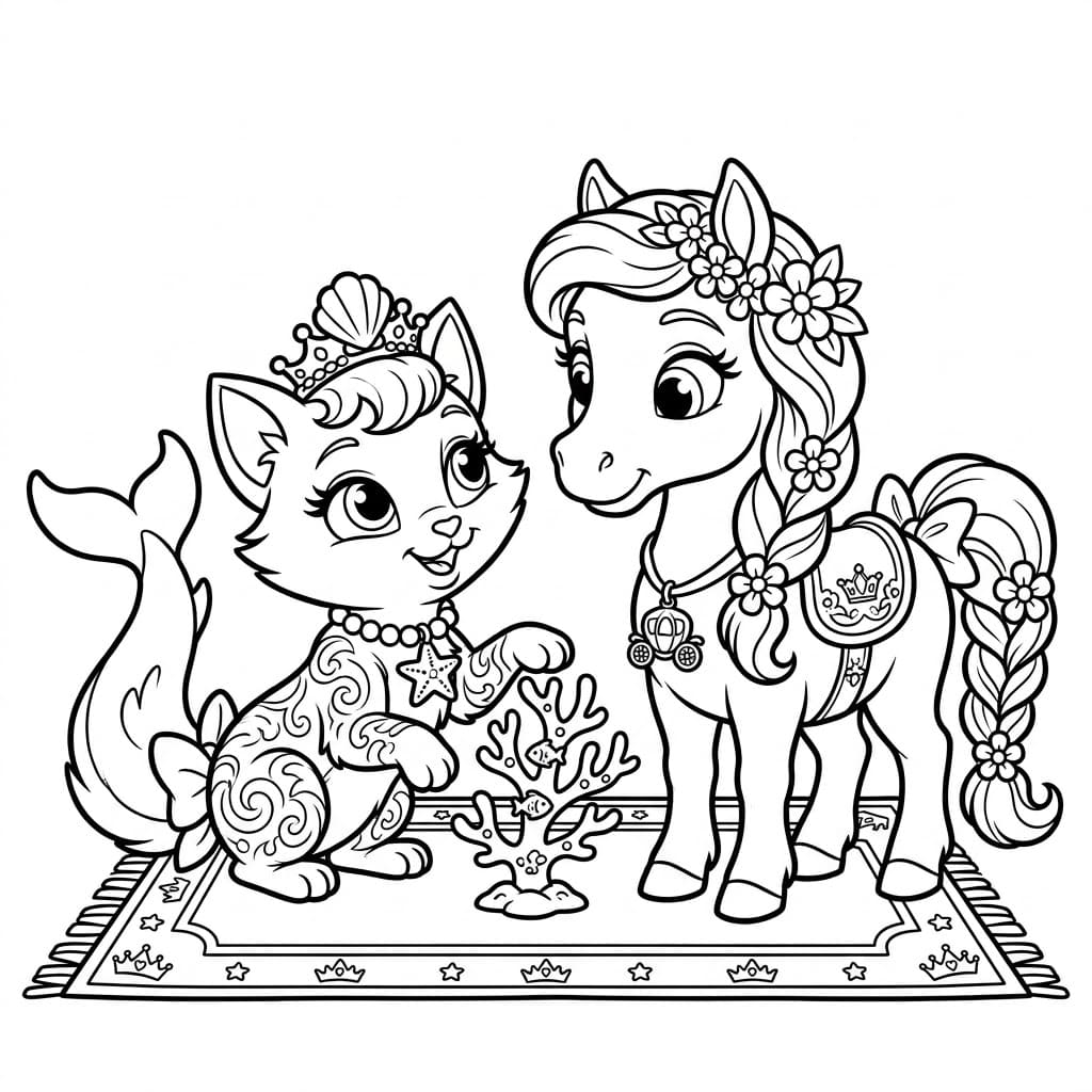 Palace Pets på Tæppe Tegninger til Farvelægning