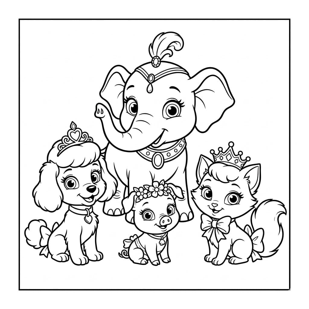 Palace Pets Venner Tegninger til Farvelægning