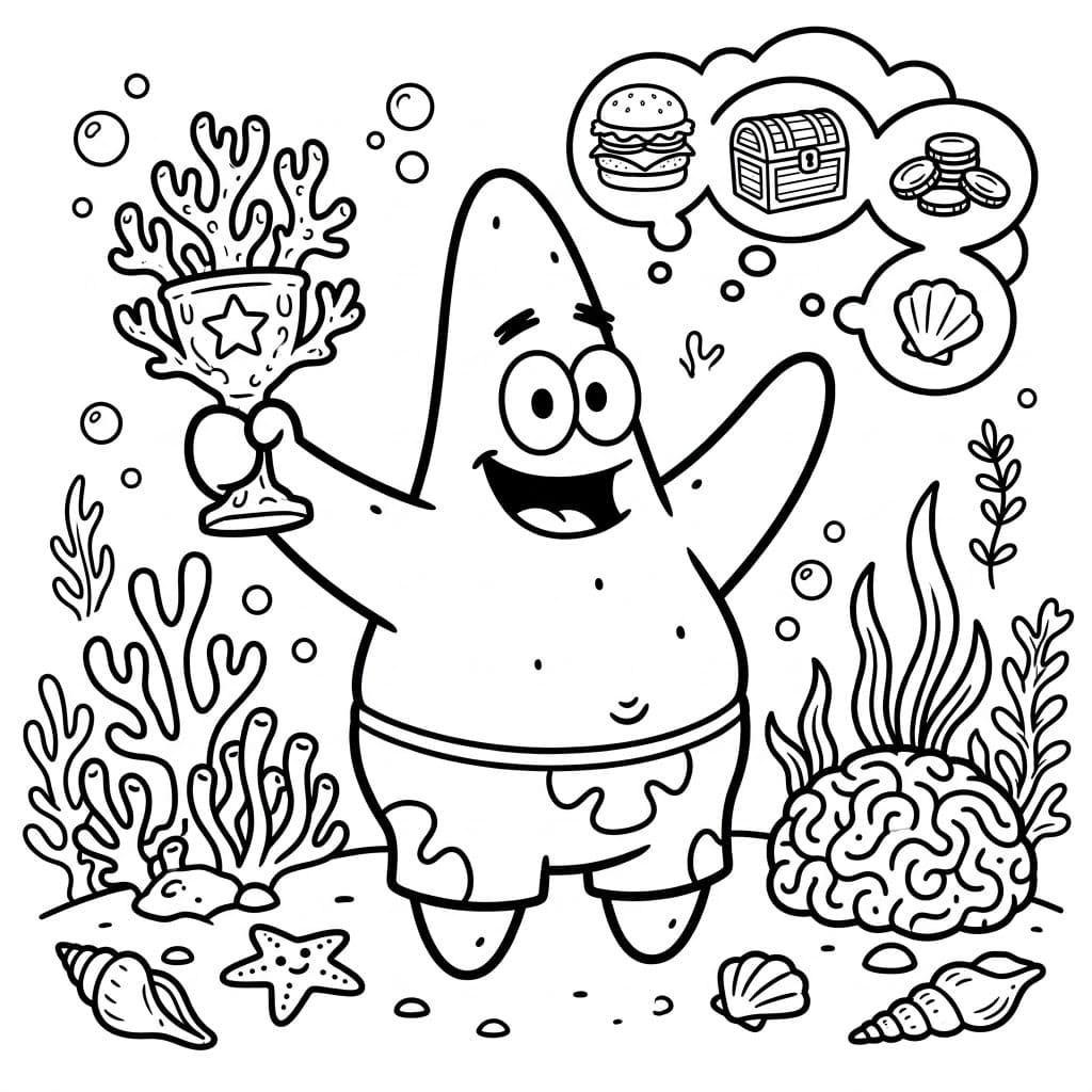 Patrick stjerne Drømmer Om Mad Tegninger til Farvelægning