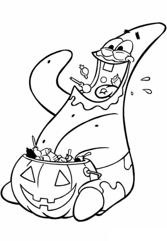 Patrick-stjerne spiser slik Tegninger til Farvelægning