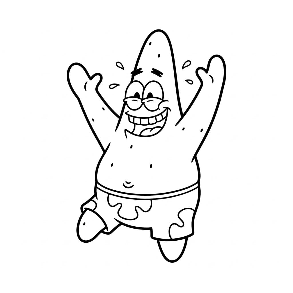 Patrick-stjernen Hopper Af Glæde Tegninger til Farvelægning