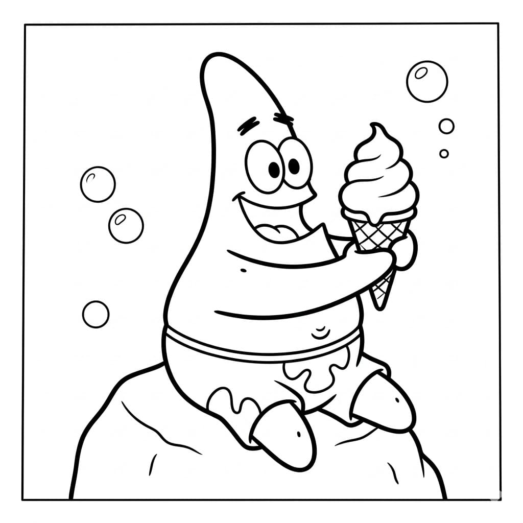 Patrick-stjernen Spiser er Tegninger til Farvelægning