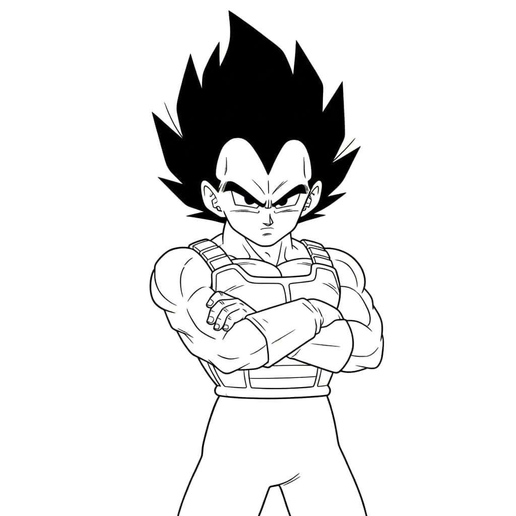 Portræt af Vegeta Tegninger til Farvelægning