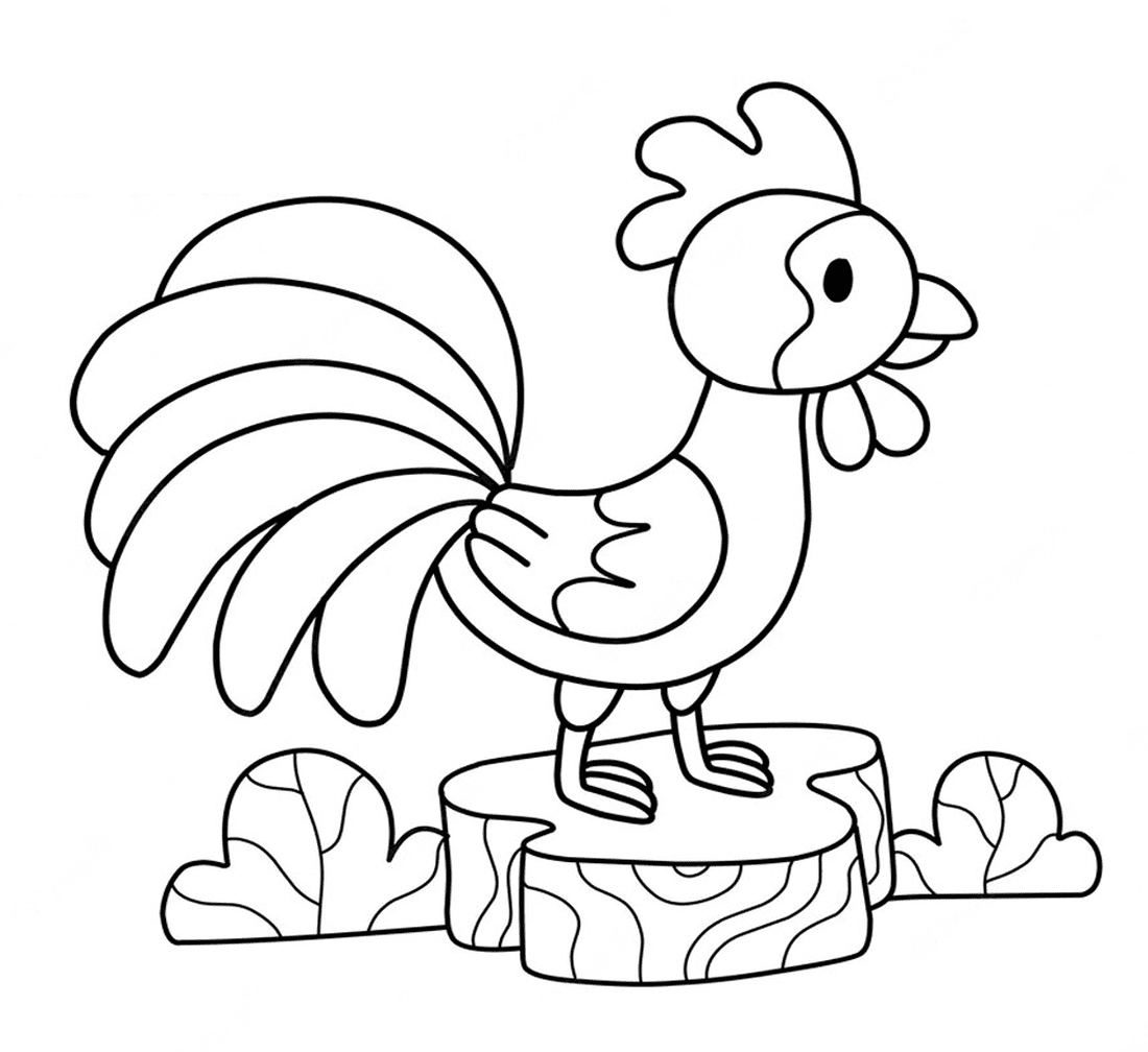 Printbar sjov hane Tegninger til Farvelægning