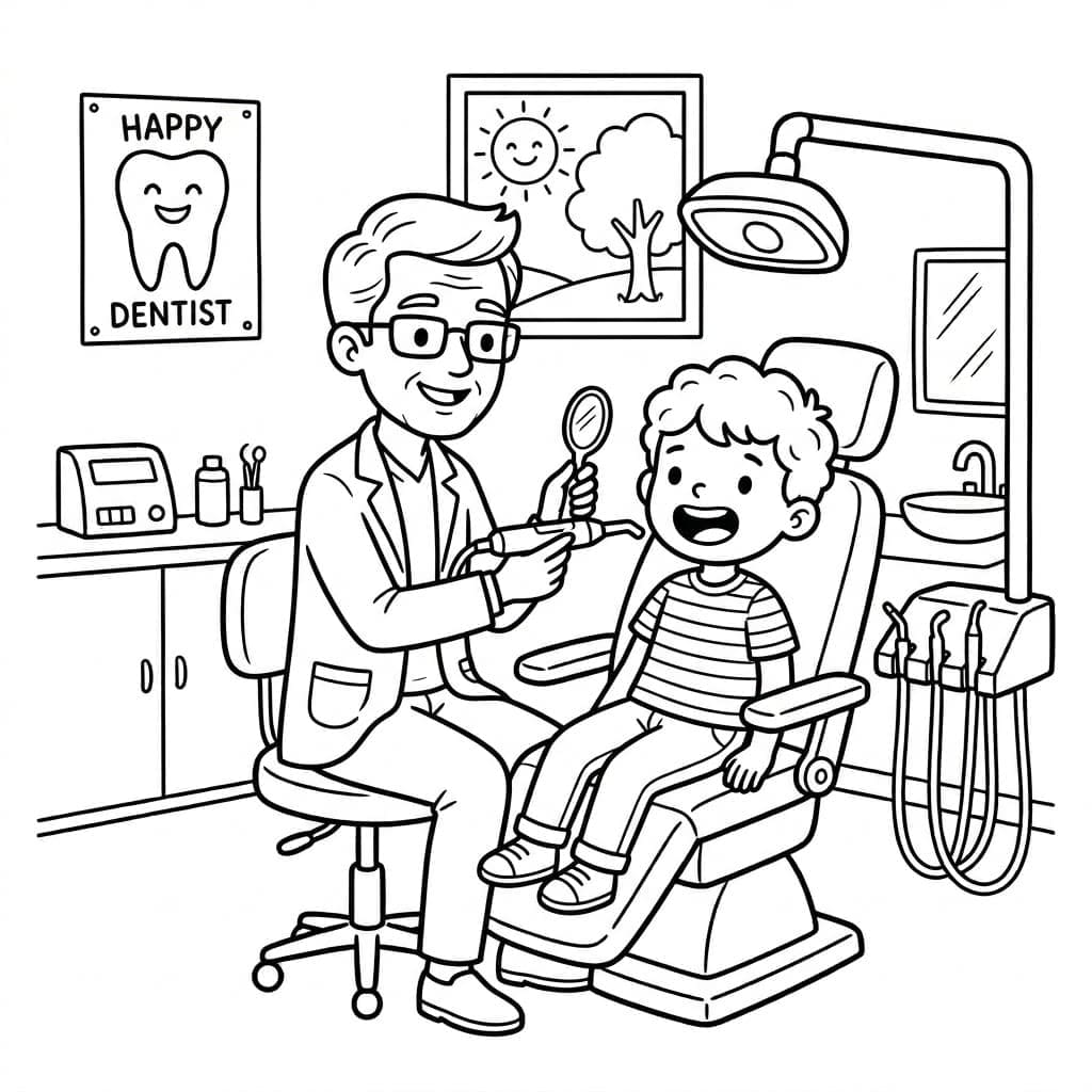 Regelmæssige tandeftersyn Tegninger til Farvelægning