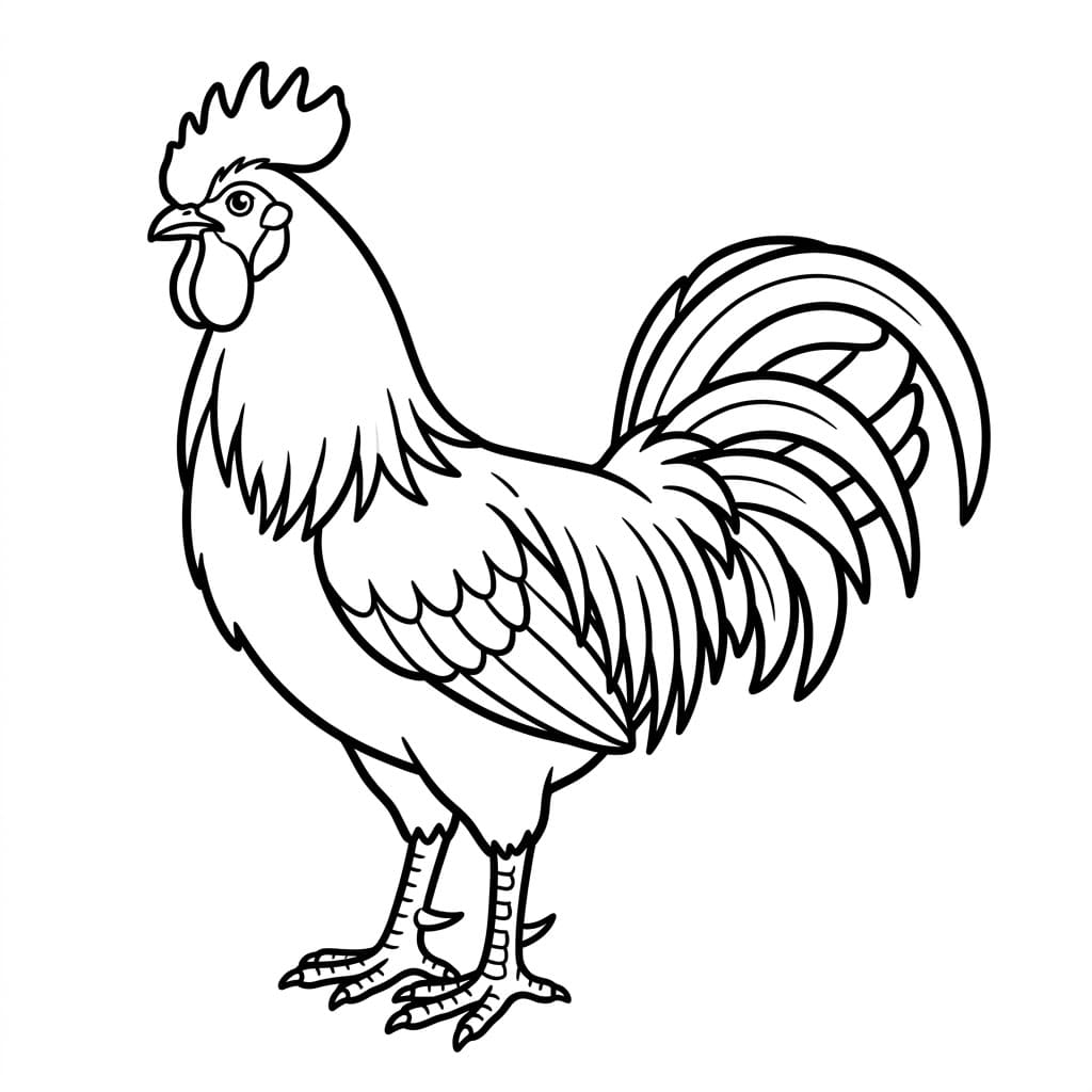 Rolig hane Tegninger til Farvelægning