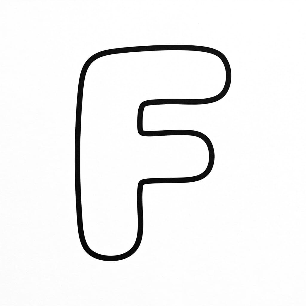 Rund Bogstav F Tegninger til Farvelægning