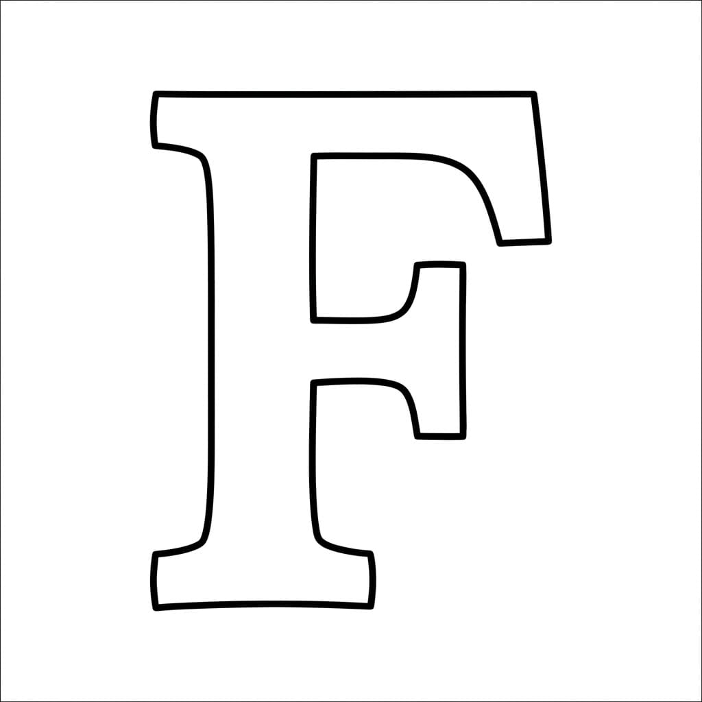 Serif Bogstav F Tegninger til Farvelægning