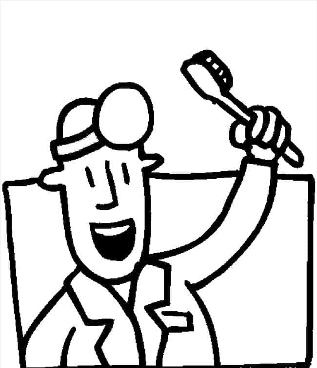 Smilende tandlæge Tegninger til Farvelægning