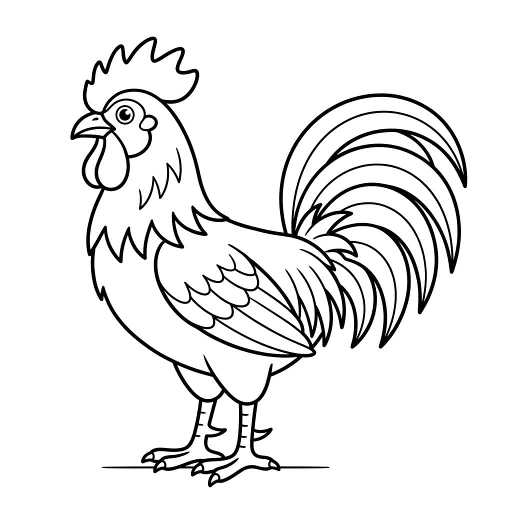 Smuk hane Tegninger til Farvelægning