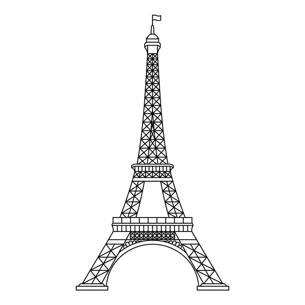 Smukt Eiffeltårn Tegninger til Farvelægning