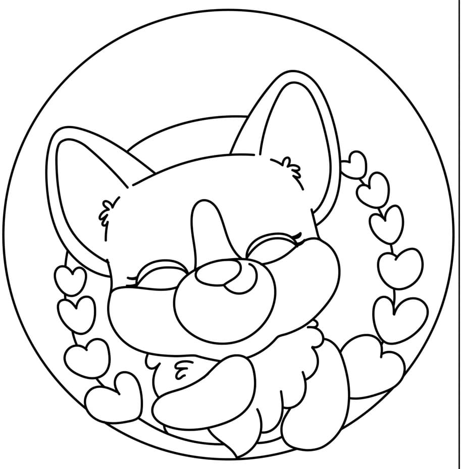 Sød Corgi Tegninger til Farvelægning