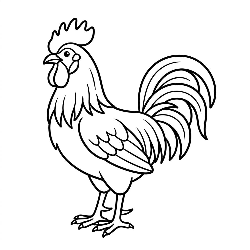 Sød hane Tegninger til Farvelægning