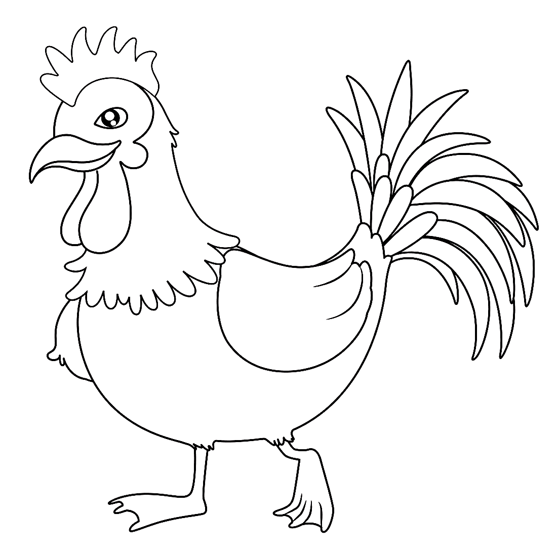 Sød hane gratis Tegninger til Farvelægning