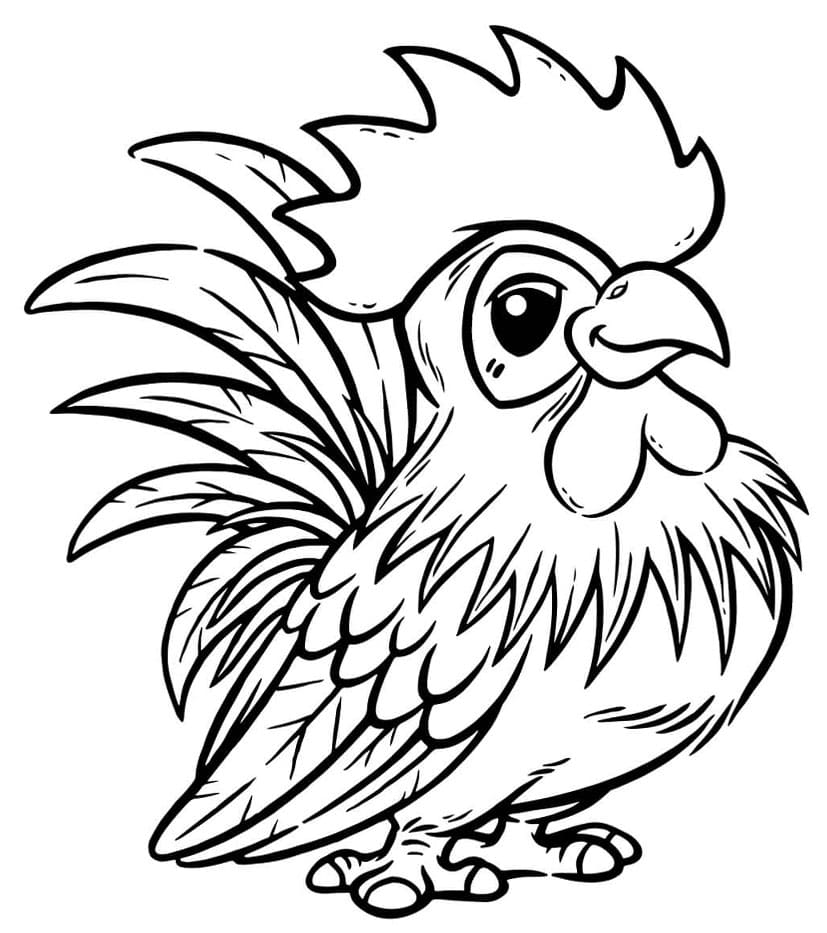 Sød hane til børn Tegninger til Farvelægning