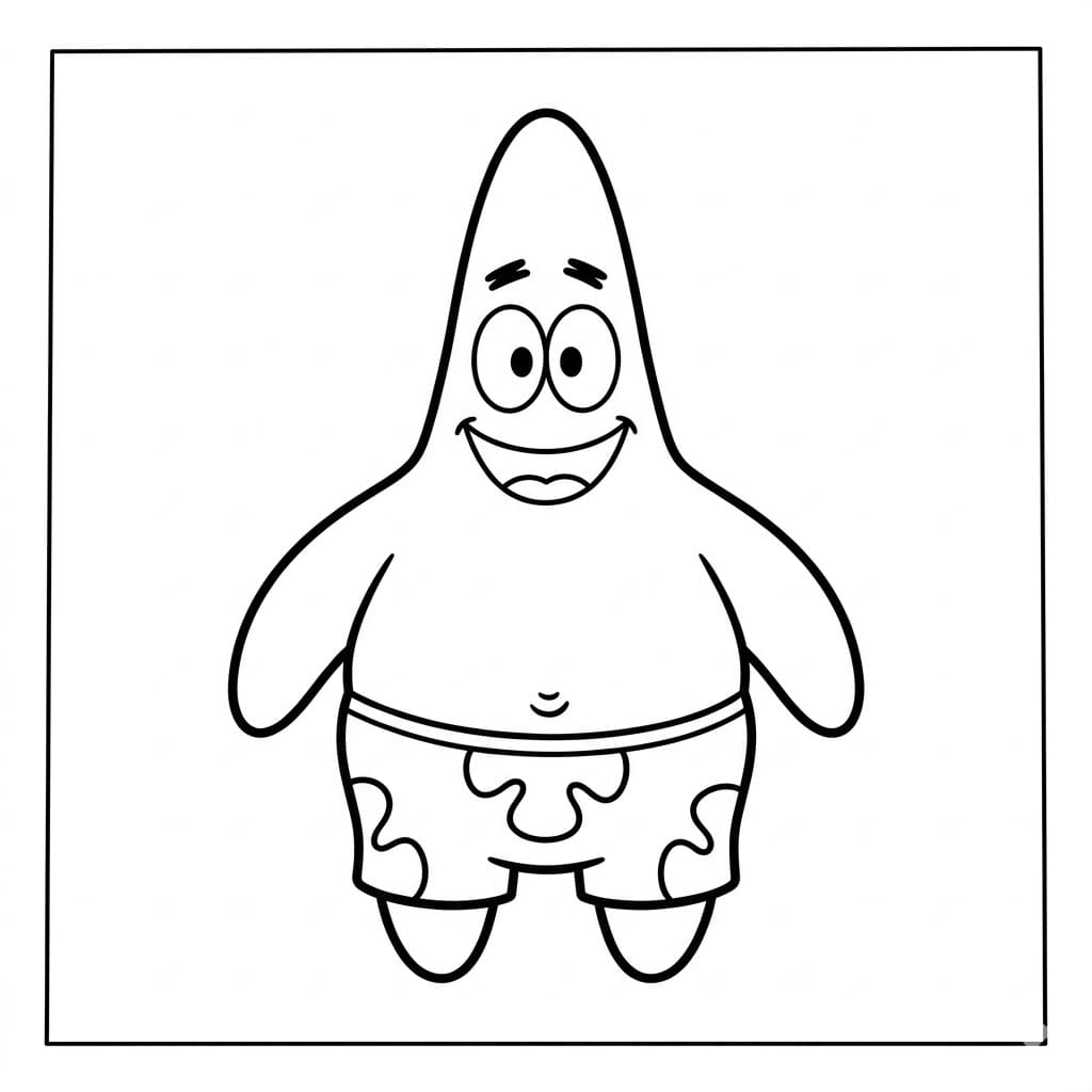 Sød Patrick-stjerne gratis Tegninger til Farvelægning