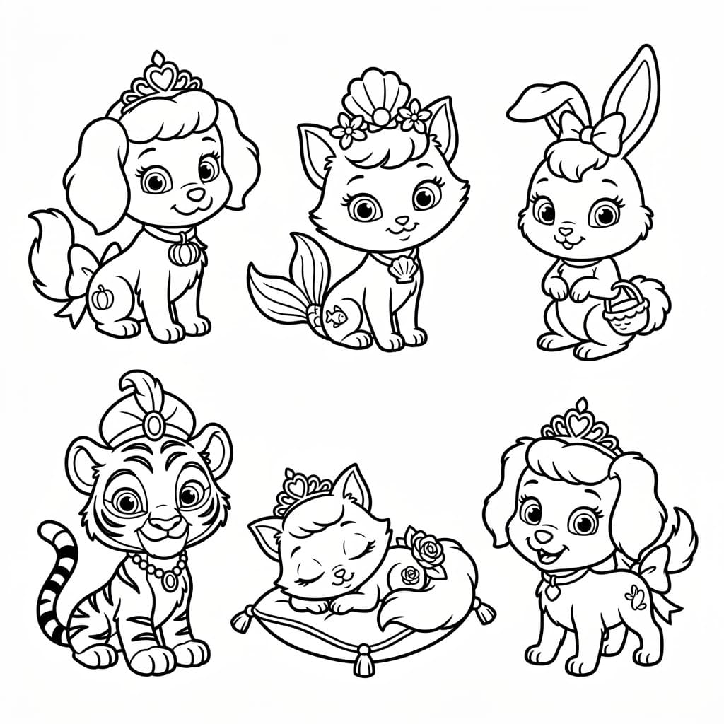 Søde Dyrefigurer Tegninger til Farvelægning