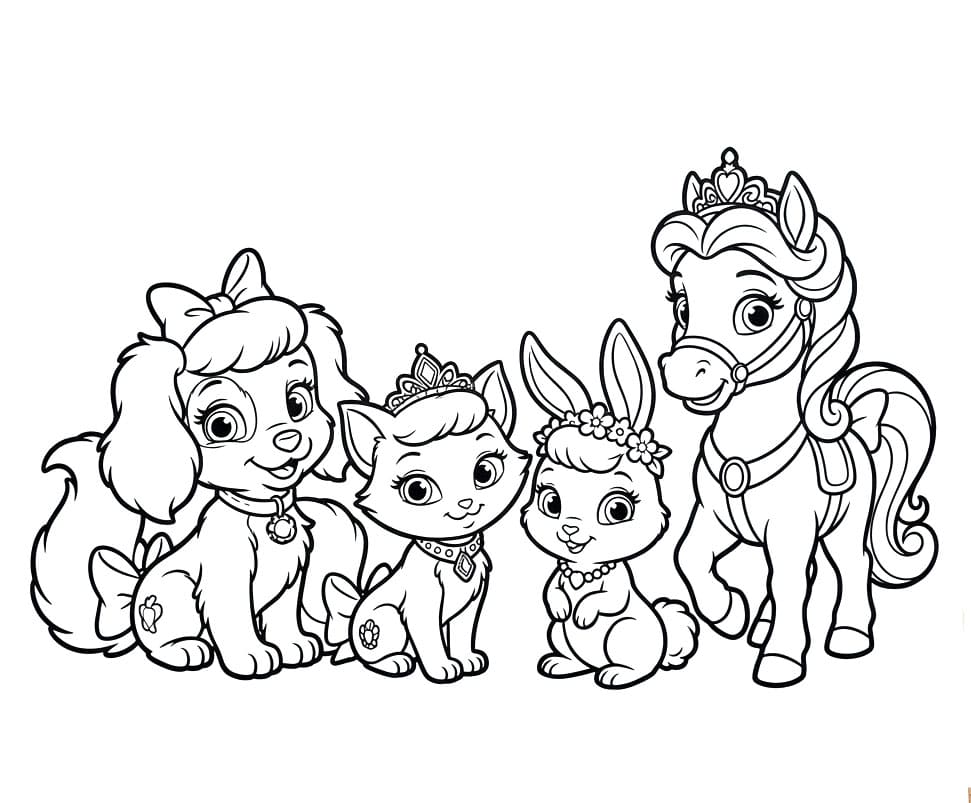 Søde Palace Pets Tegninger til Farvelægning