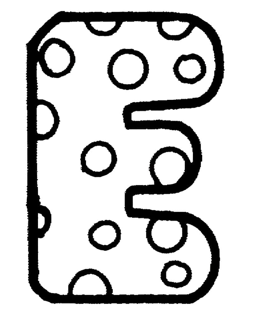 Sødt bogstav E Tegninger til Farvelægning