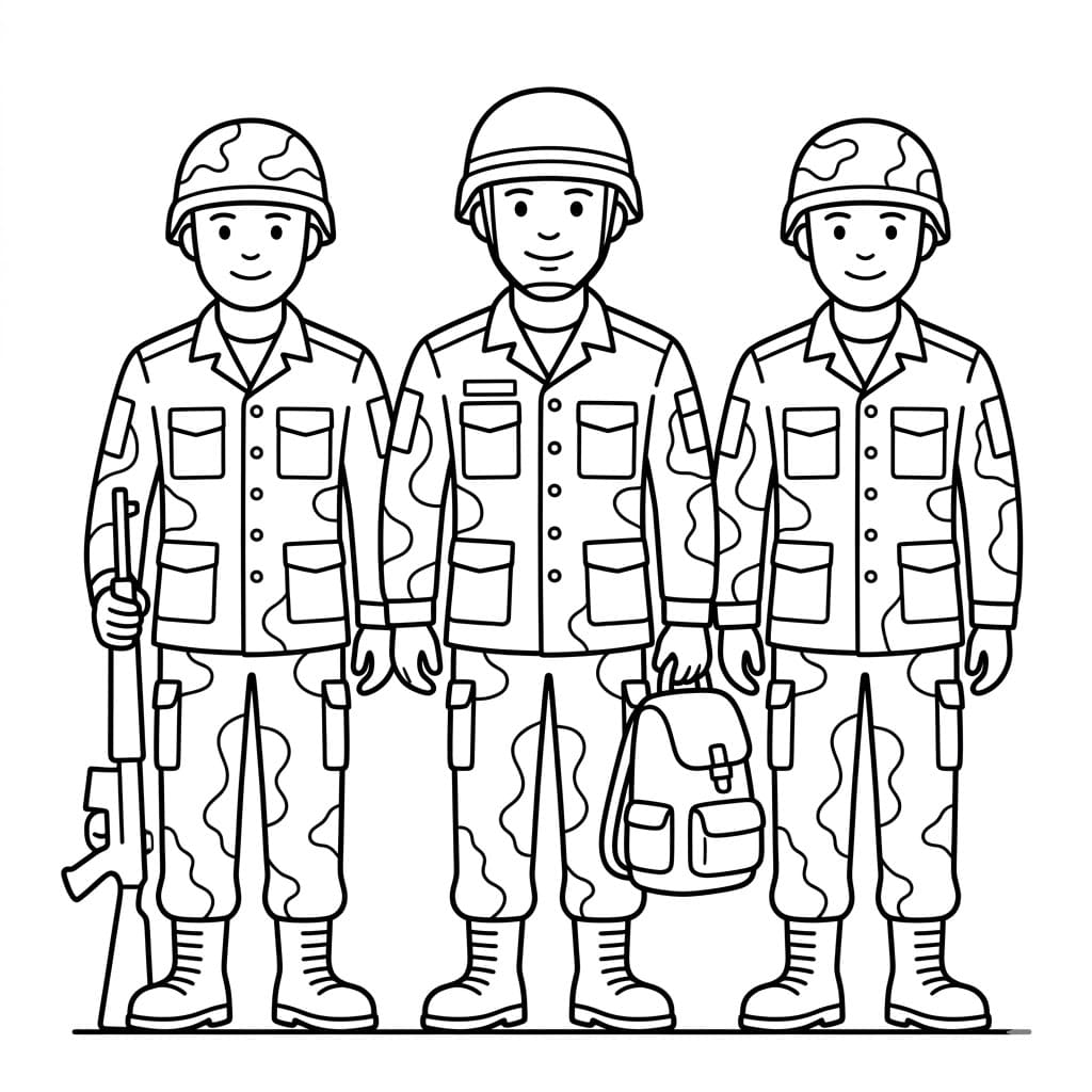 Soldater Tegninger til Farvelægning