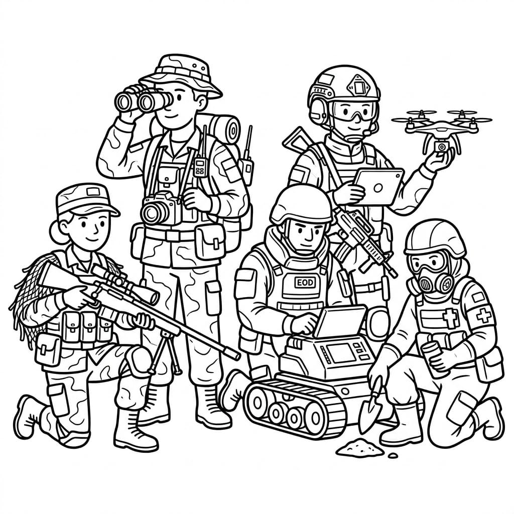 Specialstyrker i aktion Tegninger til Farvelægning