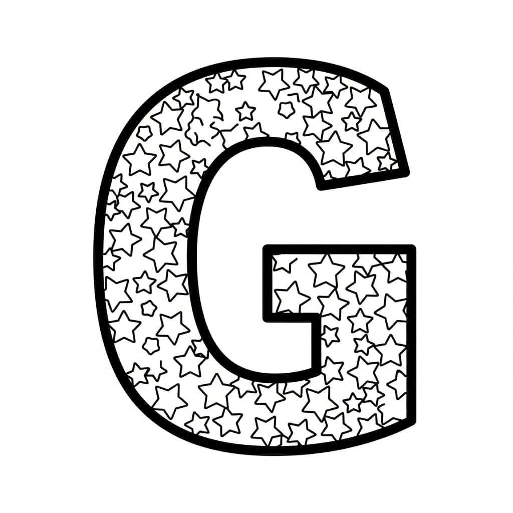 Stjernemønster Bogstavet G Tegninger til Farvelægning