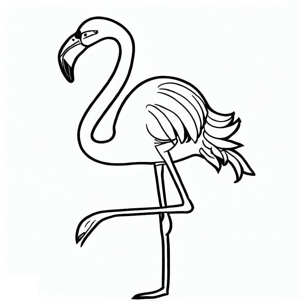 Stolt Flamingo Tegninger til Farvelægning