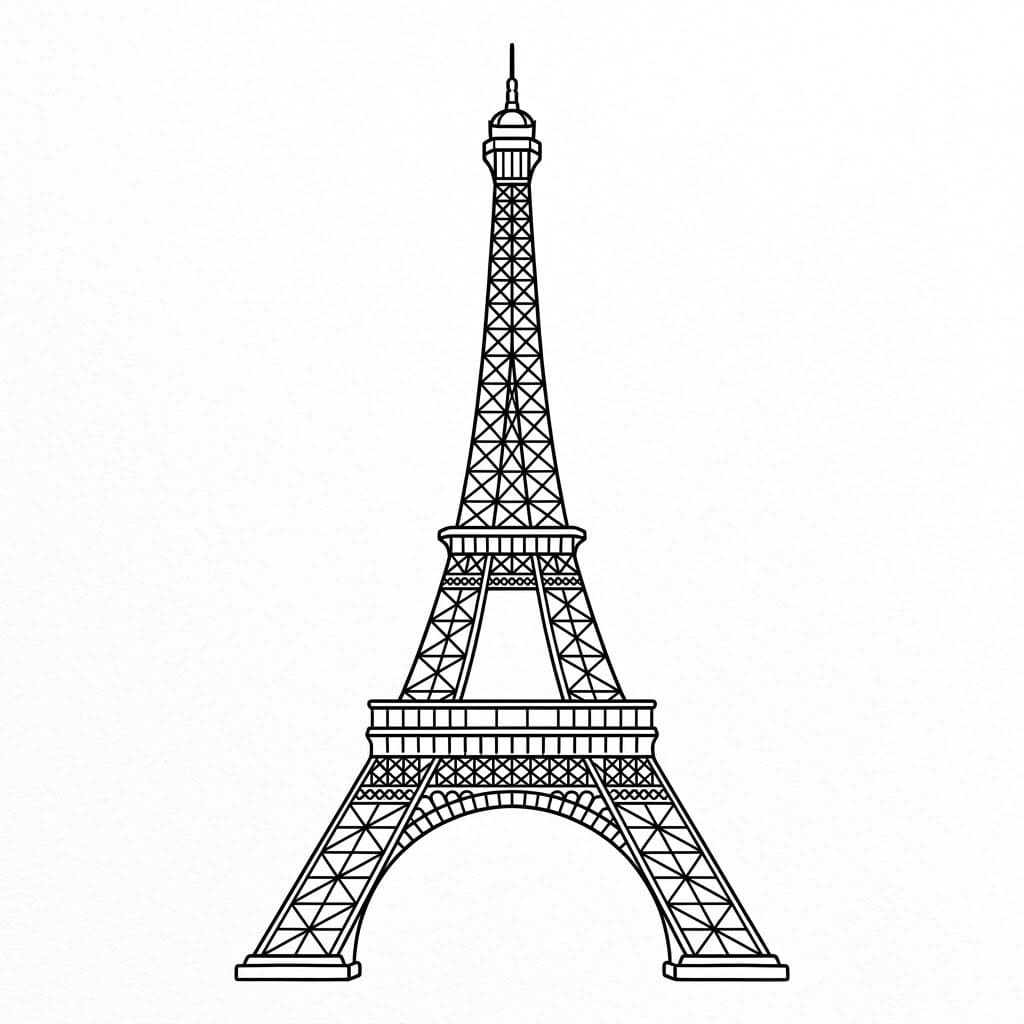 Eiffeltårnet Tegninger til Farvelægning