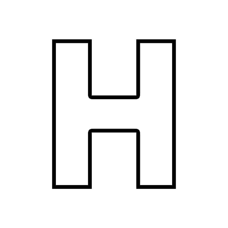 Stort bogstav H Tegninger til Farvelægning