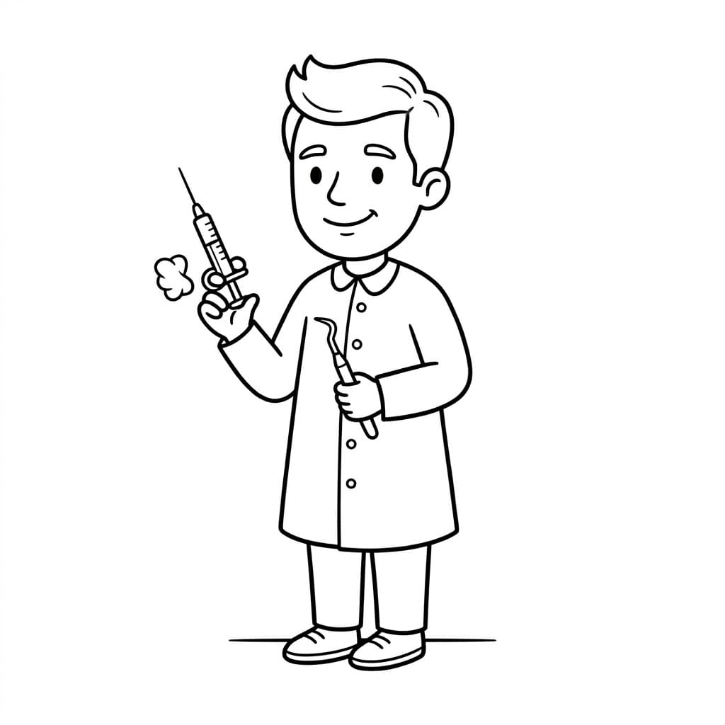 Tandlæge dreng Tegninger til Farvelægning