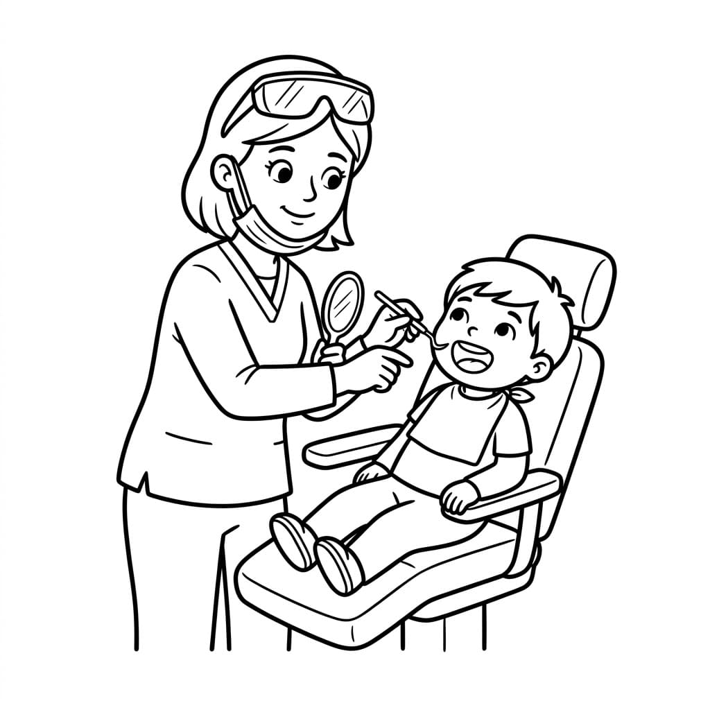 Tandlæge Tegninger til Farvelægning