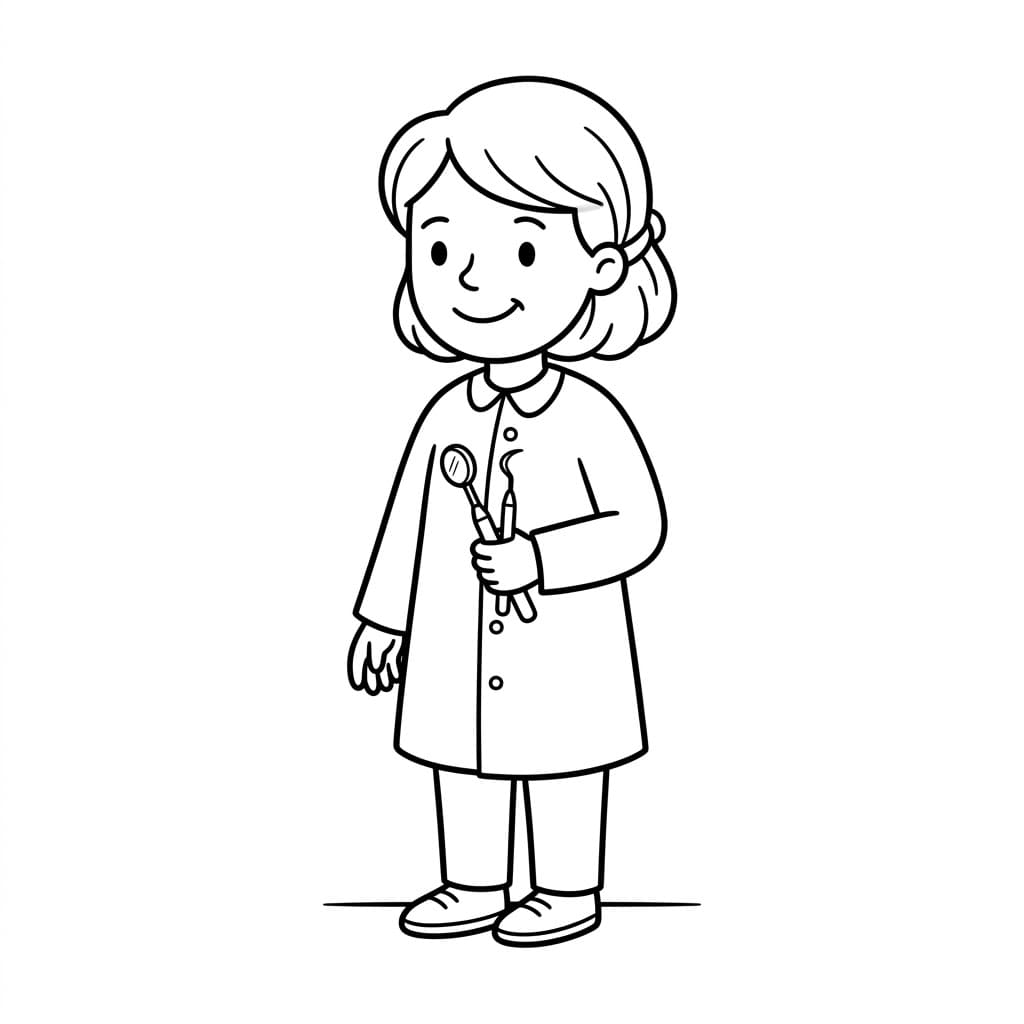 Tandlægepige Tegninger til Farvelægning