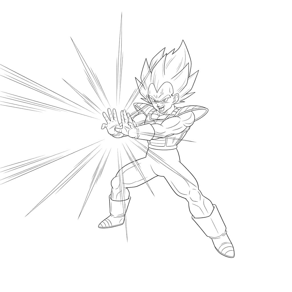 Vegeta er meget vred Tegninger til Farvelægning