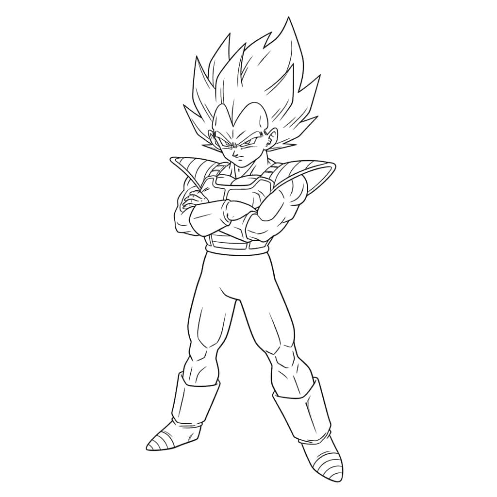 Vegeta er super sej! Tegninger til Farvelægning