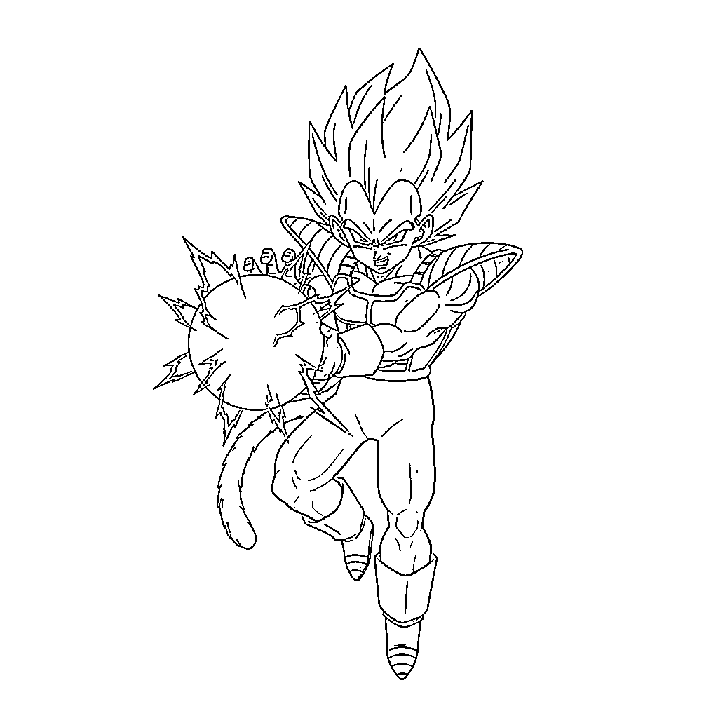 Vegeta Super Saiyan 2 Tegninger til Farvelægning