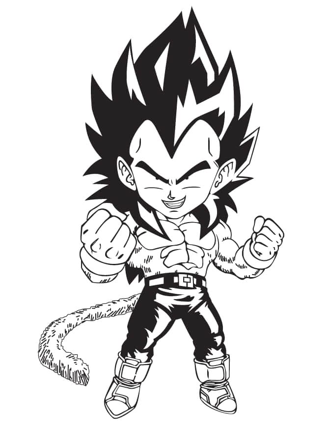 Vegeta Super saiyan 4 chibi Tegninger til Farvelægning