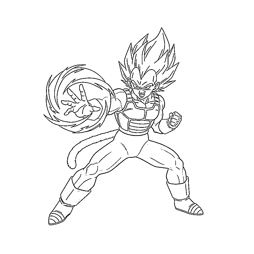 Vegeta Super Saiyan niveau 1 Tegninger til Farvelægning