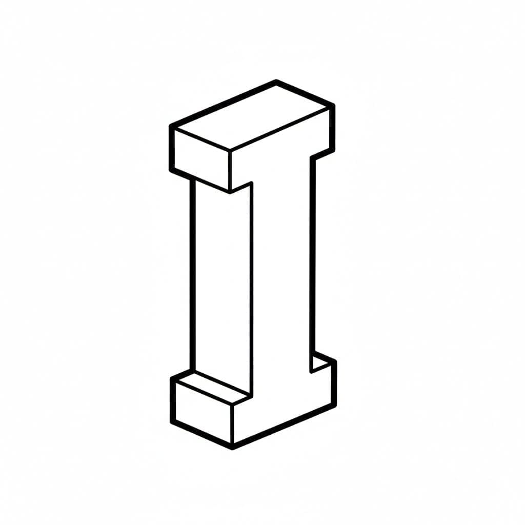 3D-blokbogstav I Tegninger til Farvelægning