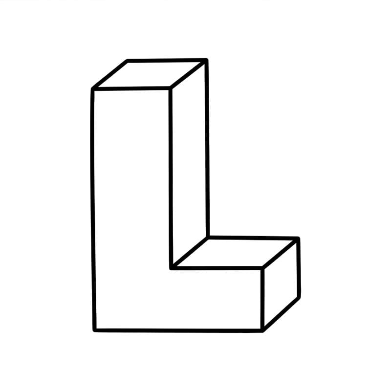 Bogstavet L-tryk Tegninger til Farvelægning