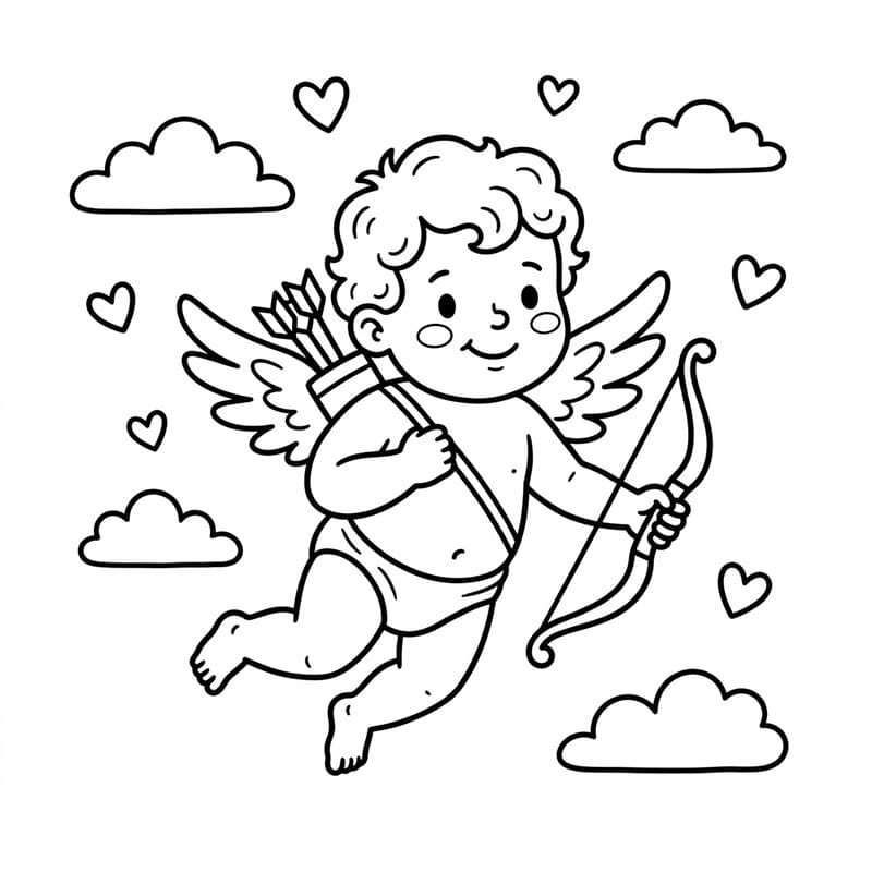 Amor blandt hjerter Tegninger til Farvelægning