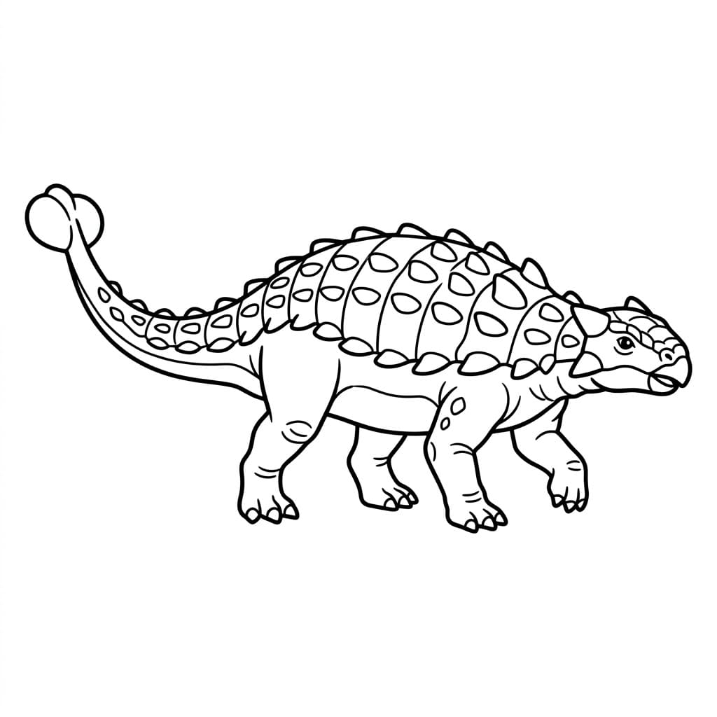 Ankylosaurus i Bevægelse Tegninger til Farvelægning