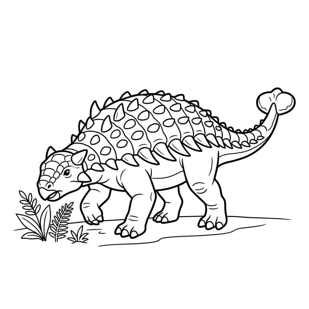 Ankylosaurus Spiser Planter Tegninger til Farvelægning
